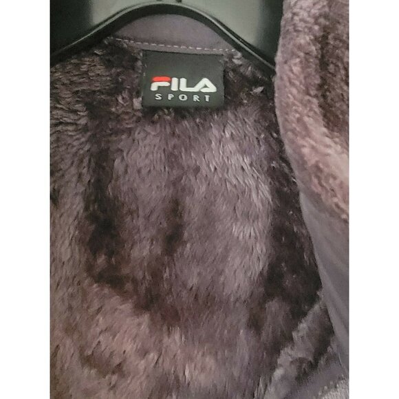 Fila Sport Girls Gray Soft Shell Faux Fur Zip Jacket Size 14 - Picture 3 of 5